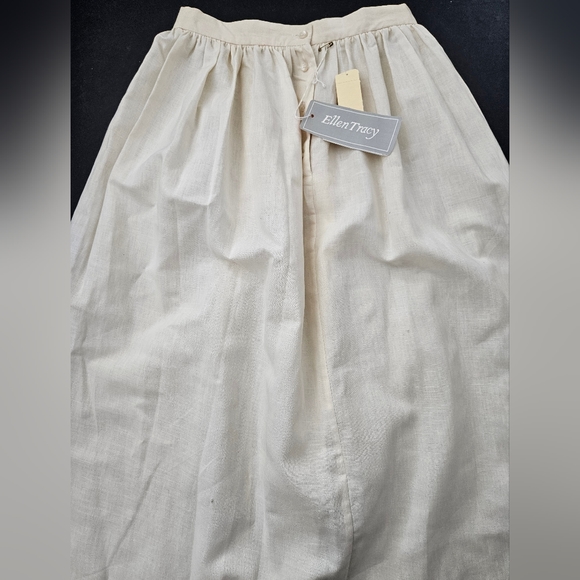 NWT - VTG - Ellen Tracy Linen Cream Color Skirt - Size 8 - Picture 5 of 11